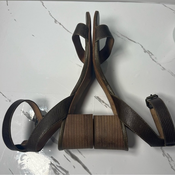 Madewell Women’s Alice Ankle Strap Mid Heel Open Toe Sandal Heel Python Size 8.5 - Picture 5 of 10